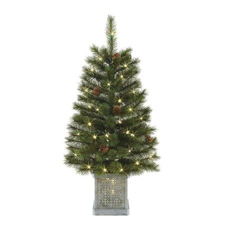 MAQUINA 3 ft. Full Hard Needle Artificial Porch Tree with Light MA3009350
